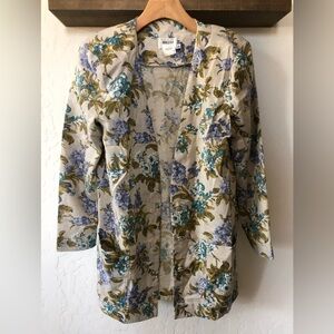 Leslie Fay|Vintage floral boyfriend blazer with cute buttons, size 8•Made in USA